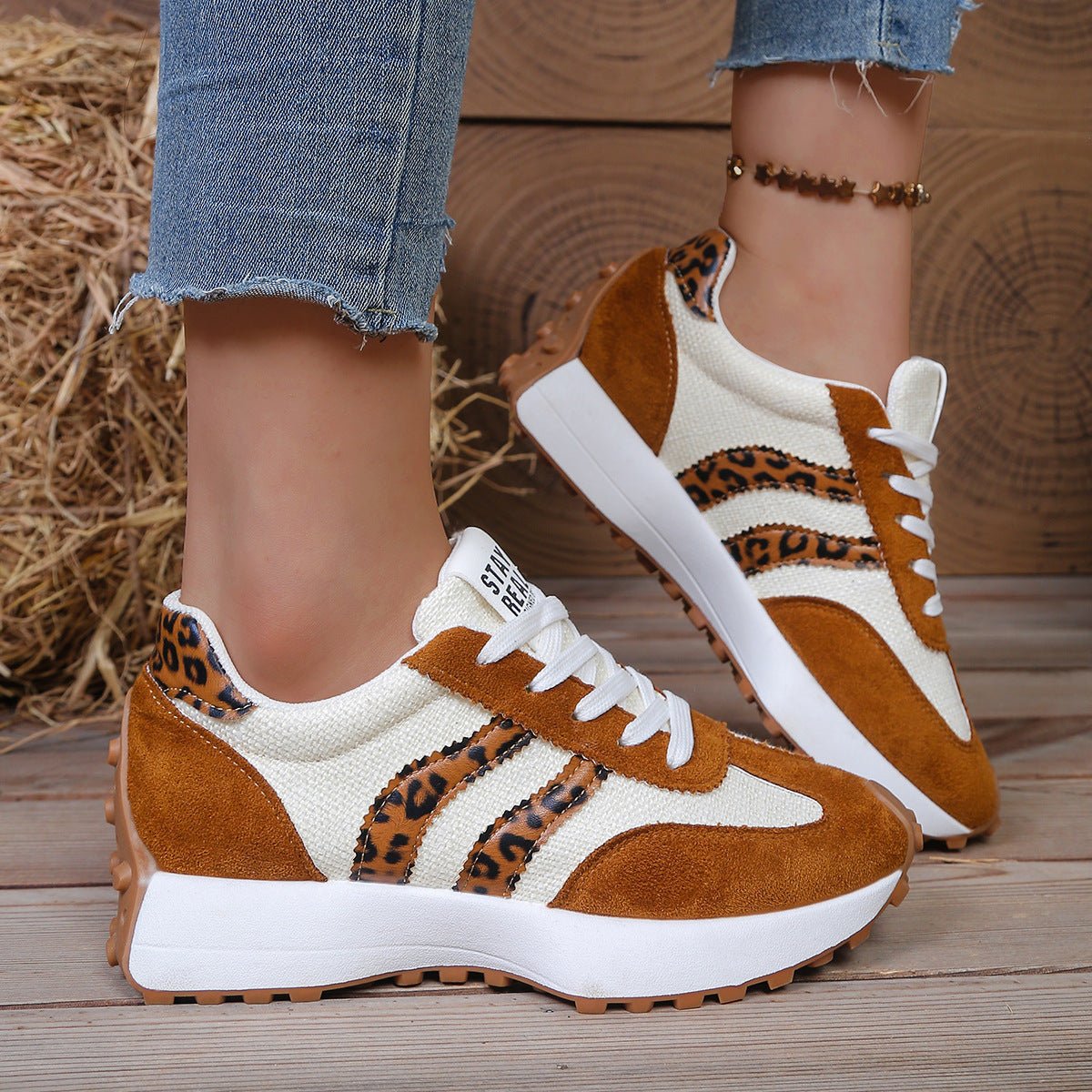 Women's Chunky Sole Sneakers - Breathable Mesh Casual Sports Shoes - STAND OUT FLEXSARAH