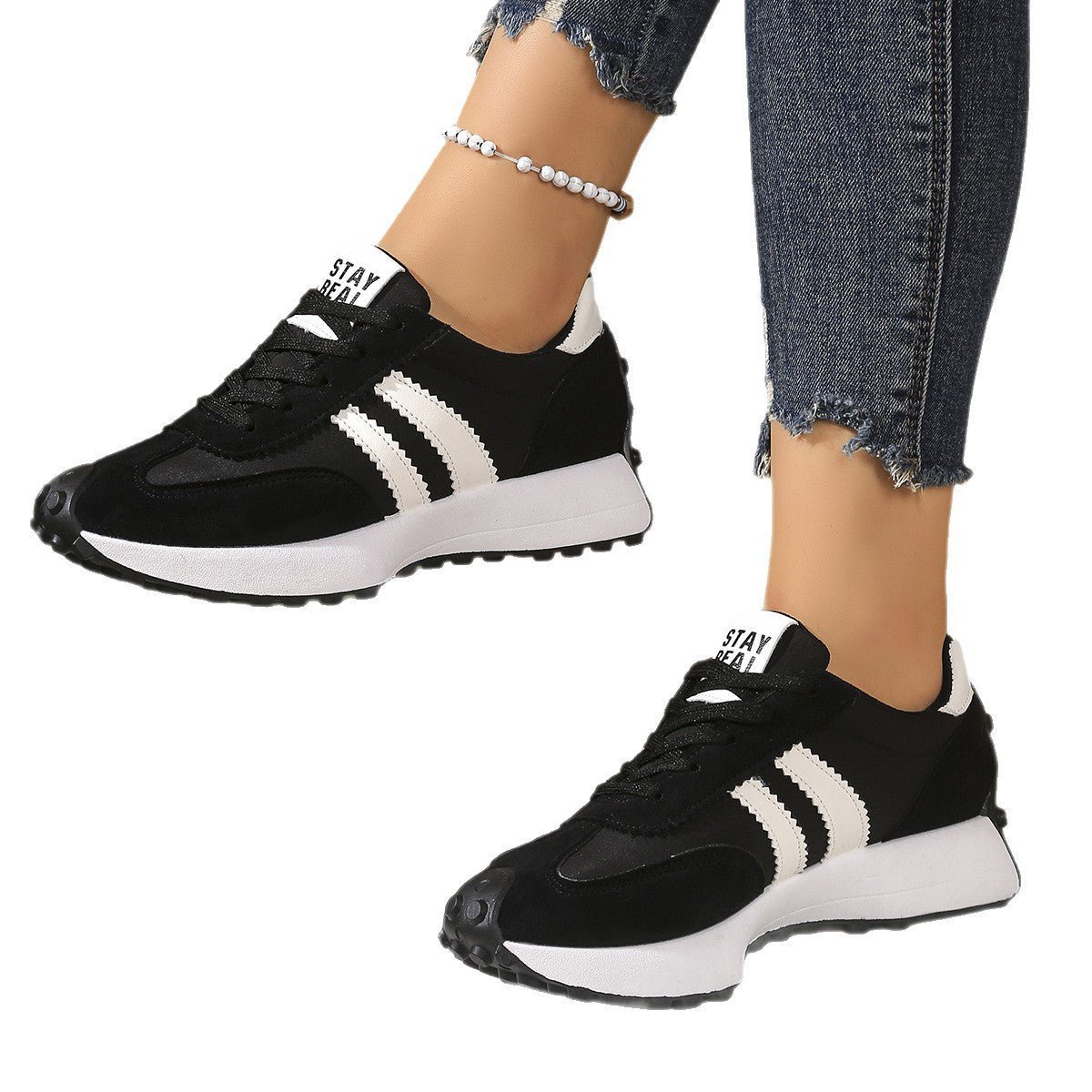 Women's Chunky Sole Sneakers - Breathable Mesh Casual Sports Shoes - STAND OUT FLEXSARAH