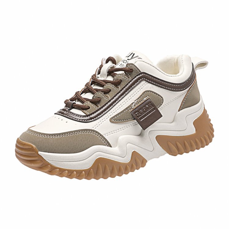 Women's Contrast-Color Lace Sneakers | Synthetic Leather Low-Cut Sport Shoes - STAND OUT FLEXSARAH