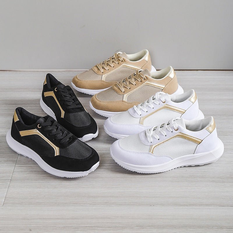 Women's Lace-Up Mesh Sneakers | Breathable Round-Toe Flat Sports Shoes - STAND OUT FLEXSARAH