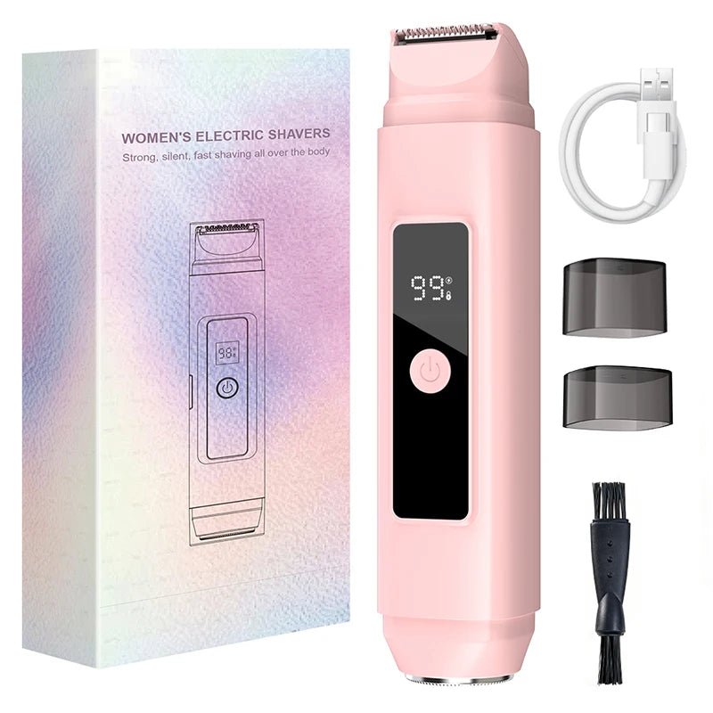 Women's Portable 2 in 1 Electric Hair Remover for Underarm Bikini area Leg Arm, waterproof Rechargeable Epilator Bikini Trimmer - STAND OUT FLEXSARAH