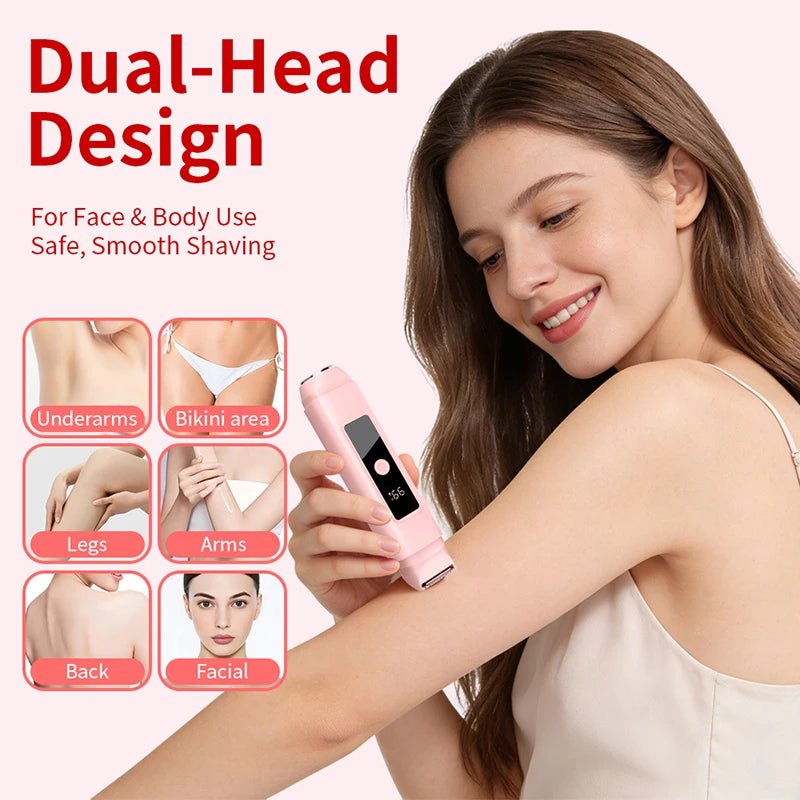 Women's Portable 2 in 1 Electric Hair Remover for Underarm Bikini area Leg Arm, waterproof Rechargeable Epilator Bikini Trimmer - STAND OUT FLEXSARAH