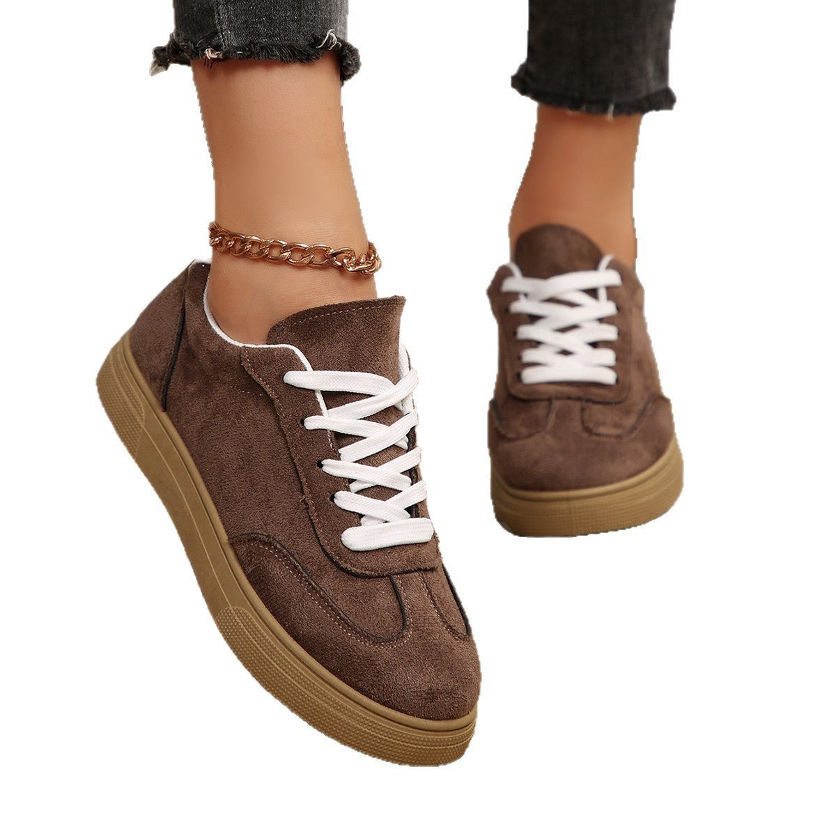 Women's Suede Casual Sneakers - Comfortable Lace-Up Sports Shoes - STAND OUT FLEXSARAH