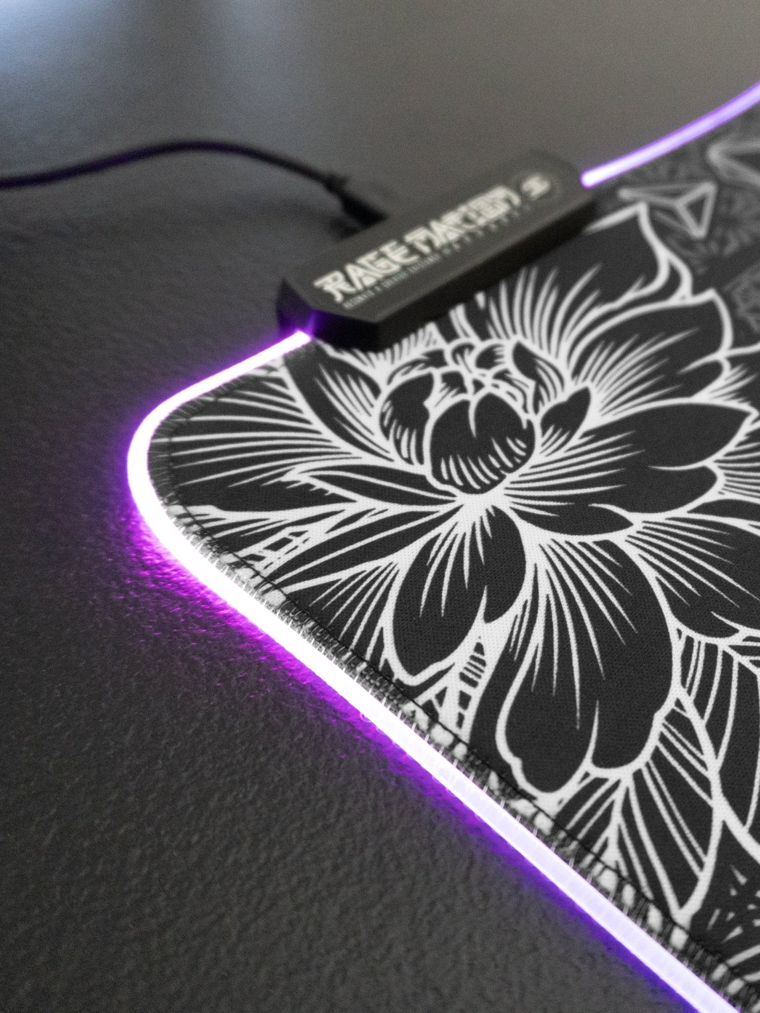 WOUNDS TO WISDOM V1 ✦ MONOCHROME ✦ XXL RGB Gaming Mouse Pad - STAND OUT FLEXSARAH