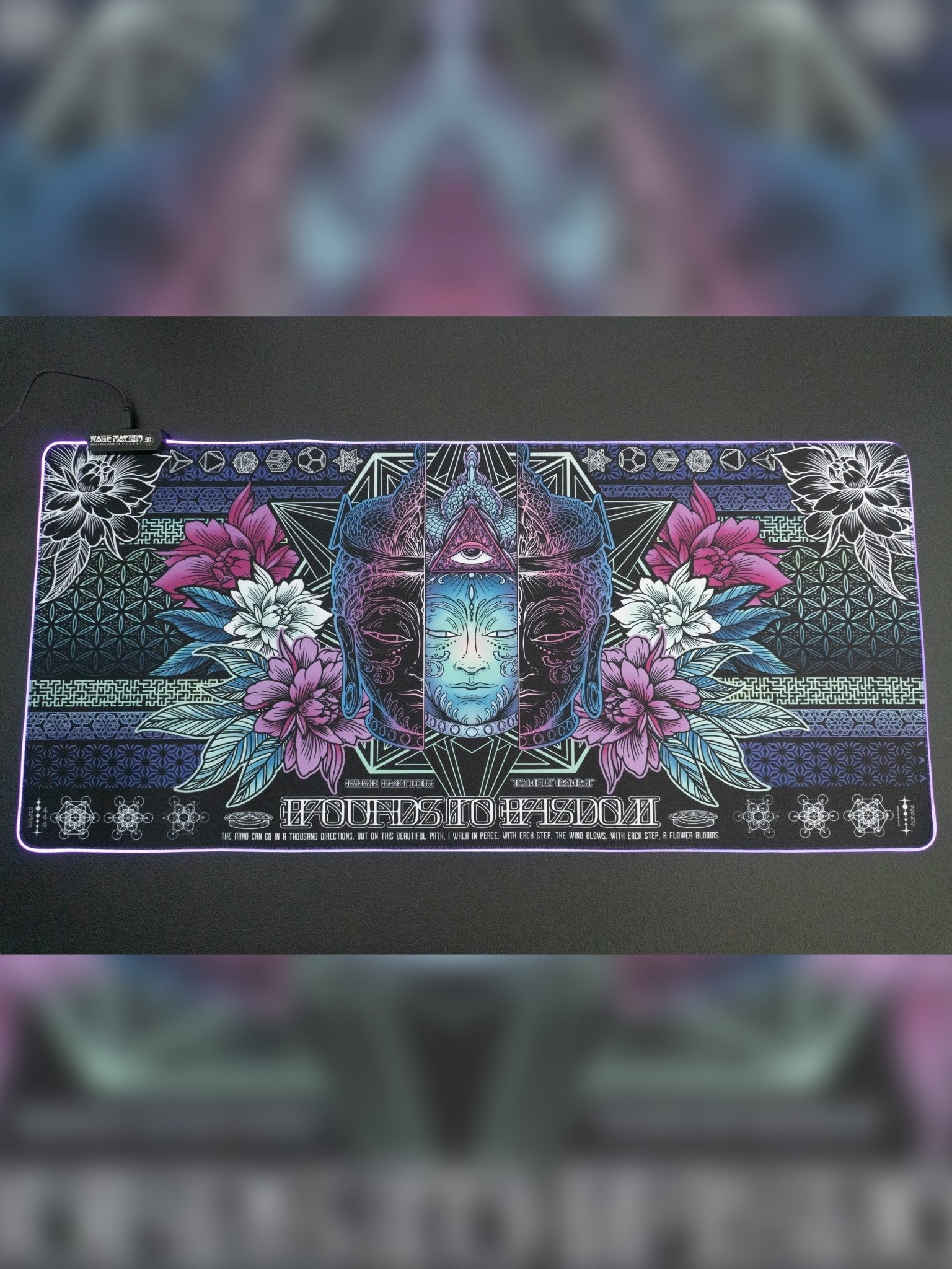 WOUNDS TO WISDOM V2 ✦ ETHEREAL HUES ✦ XXL RGB Gaming Mouse Pad - STAND OUT FLEXSARAH