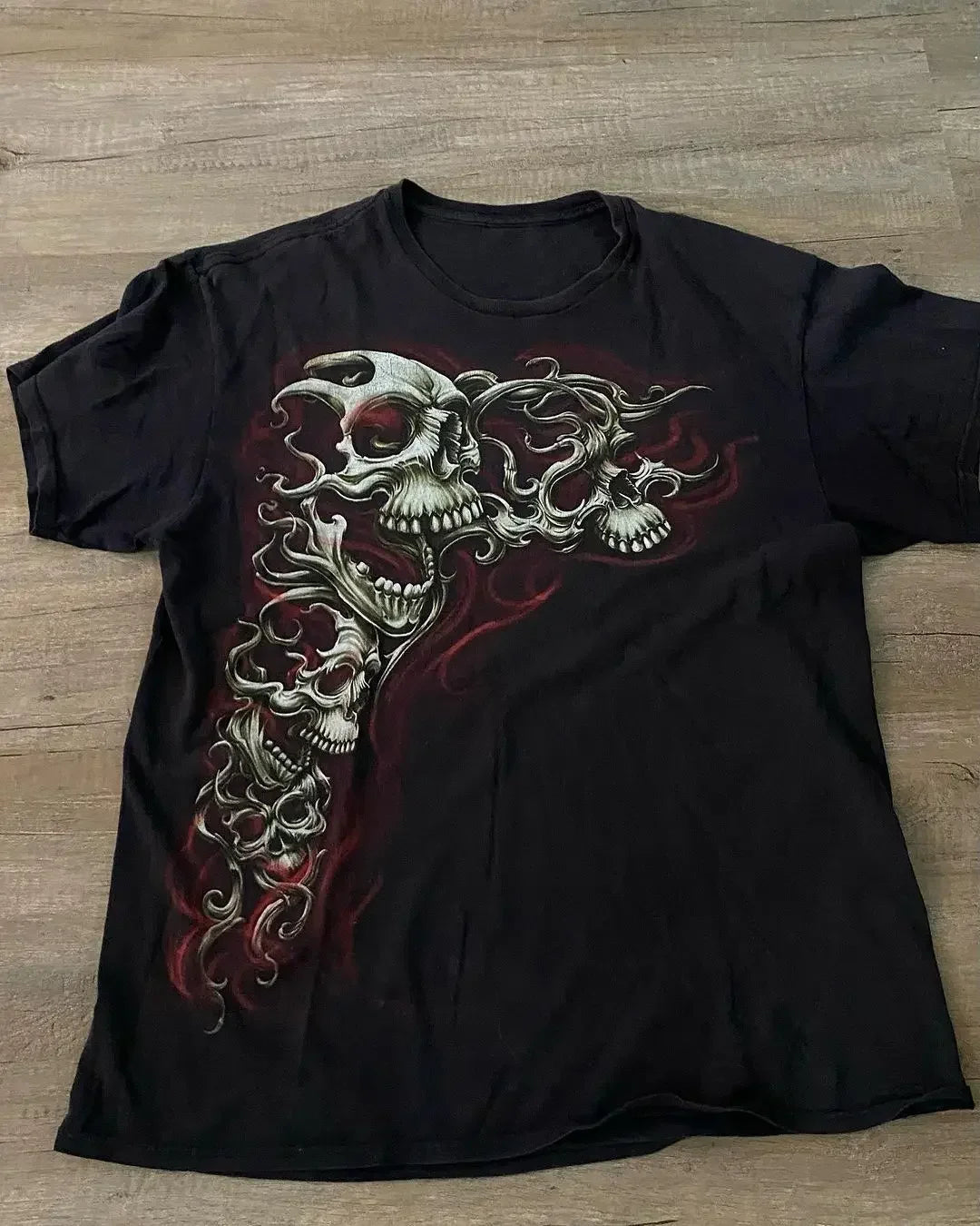 Y2k Tapout American Hip hop Skull Oversized T-shirt men Street Harajuku Retro Letter Print Top couple Casual Graphic t shirts - STAND OUT FLEXSARAH