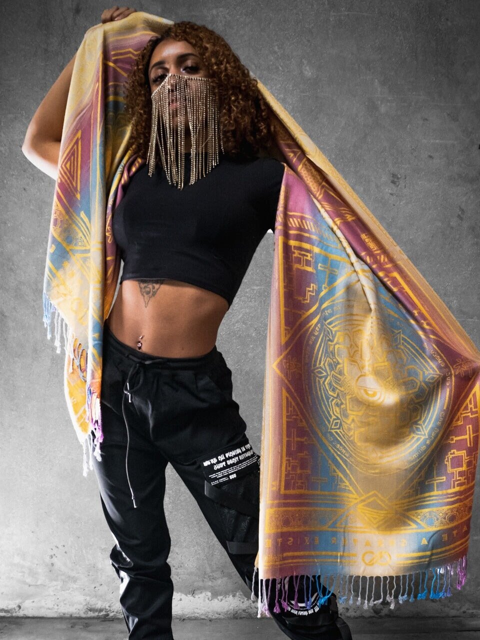 YELLOW AMETHYST DHARMA • Reversible Festival Shawl/Scarf - STAND OUT FLEXSARAH
