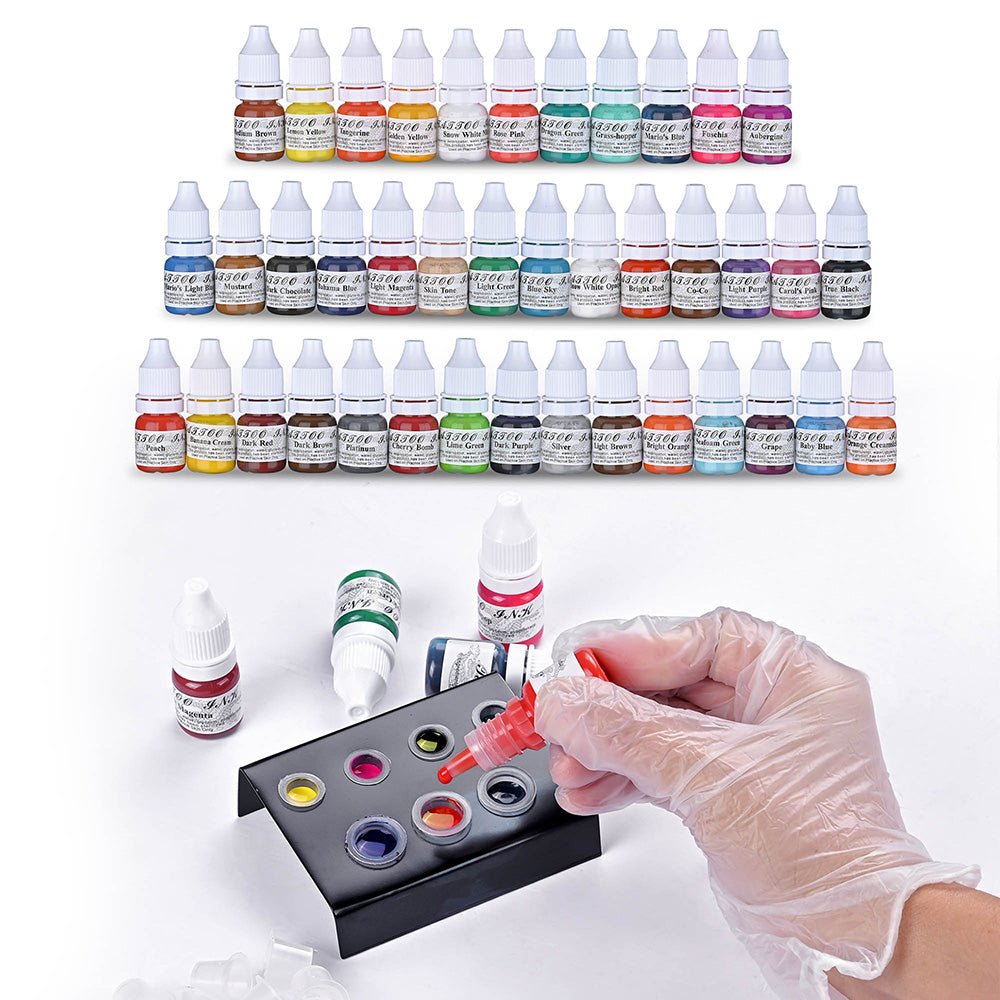 Yescom 4 Tattoo Machine Kit w/ LCD Power Supply 40 Color Inks - STAND OUT FLEXSARAH