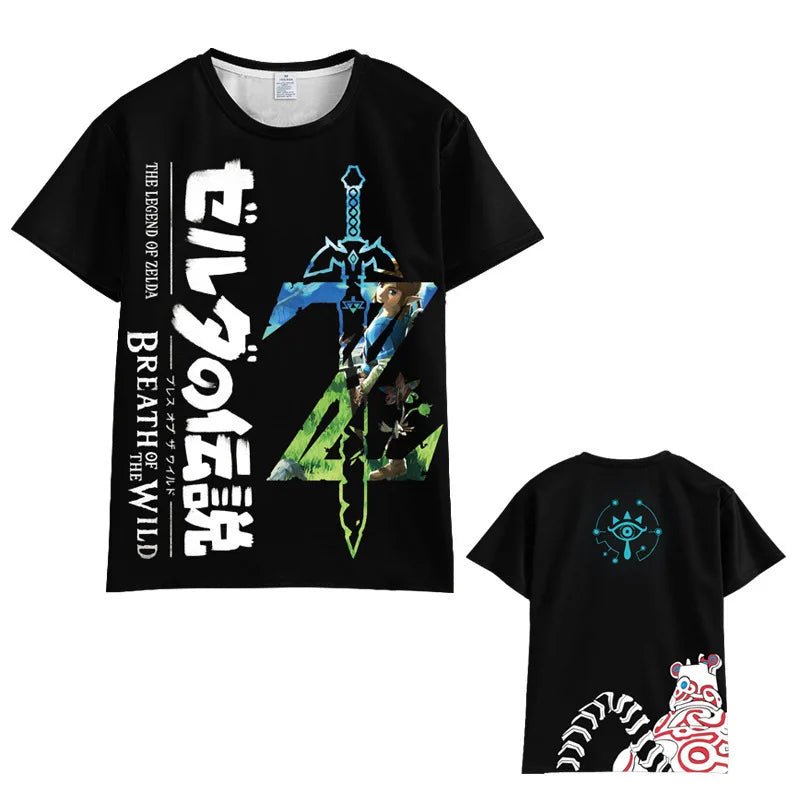 Zelda Tears of The Kingdom T-shirt Anime Cartoon Short Sleeve Cosplay Prom Dress Up Props Men Loose Breathable Clothes Tops Gift - STAND OUT FLEXSARAH