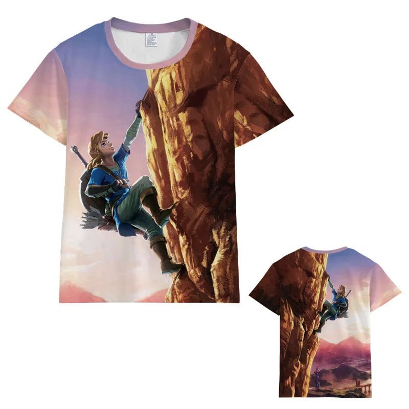 Zelda Tears of The Kingdom T-shirt Anime Cartoon Short Sleeve Cosplay Prom Dress Up Props Men Loose Breathable Clothes Tops Gift - STAND OUT FLEXSARAH