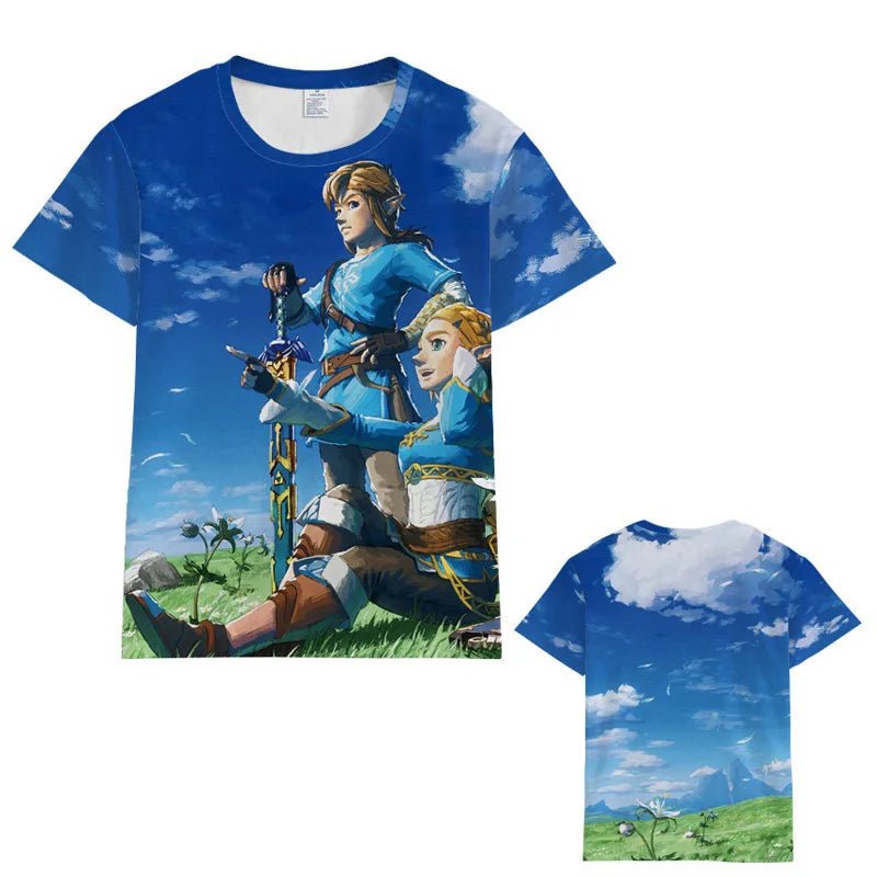 Zelda Tears of The Kingdom T-shirt Anime Cartoon Short Sleeve Cosplay Prom Dress Up Props Men Loose Breathable Clothes Tops Gift - STAND OUT FLEXSARAH