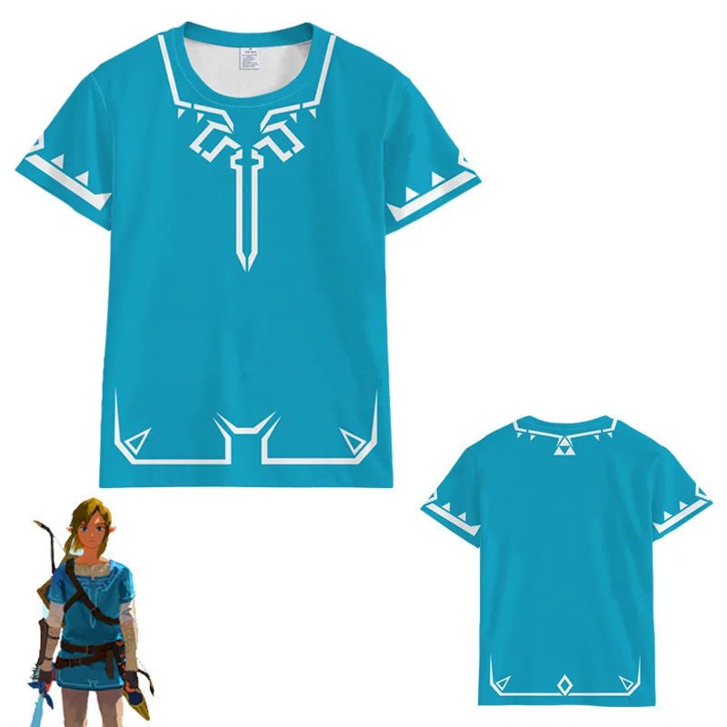 Zelda Tears of The Kingdom T-shirt Anime Cartoon Short Sleeve Cosplay Prom Dress Up Props Men Loose Breathable Clothes Tops Gift - STAND OUT FLEXSARAH